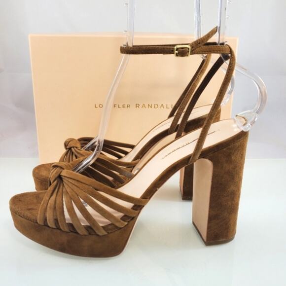 NWT$450 Loeffler Randall Rivka 120mm Suede Knot Platform Sandal Heels Sz 9.5 - Picture 10 of 16